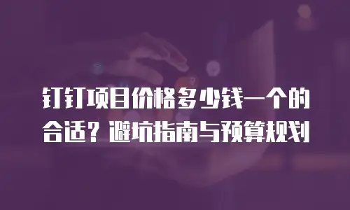 钉钉项目价格多少钱一个的合适？避坑指南与预算规划