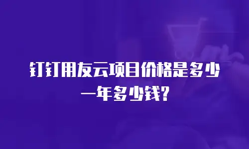 钉钉用友云项目价格是多少一年多少钱？