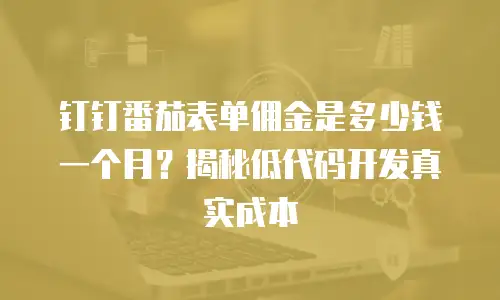 钉钉番茄表单佣金是多少钱一个月？揭秘低代码开发真实成本