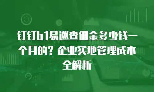 钉钉b1易巡查佣金多少钱一个月的？企业实地管理成本全解析