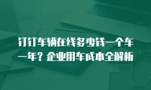 钉钉车辆在线多少钱一个车一年？企业用车成本全解析