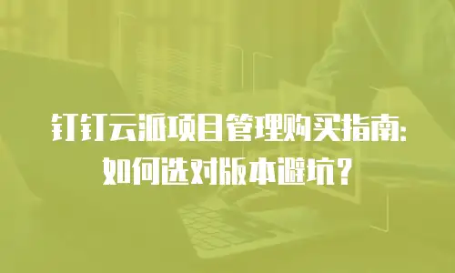 钉钉云派项目管理购买指南：如何选对版本避坑？