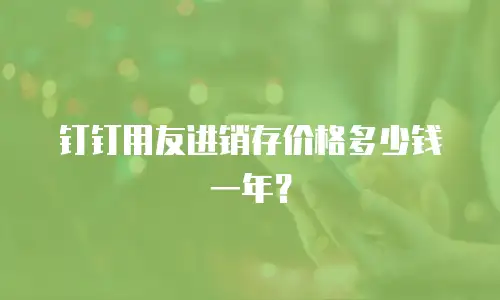 钉钉用友进销存价格多少钱一年？