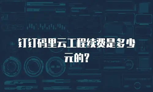 钉钉码里云工程续费是多少元的？