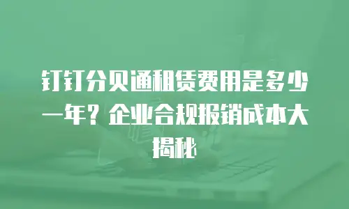 钉钉分贝通租赁费用是多少一年？企业合规报销成本大揭秘