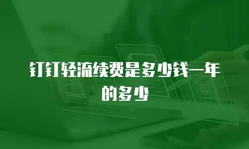 钉钉轻流续费是多少钱一年的多少