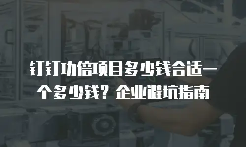钉钉功倍项目多少钱合适一个多少钱？企业避坑指南