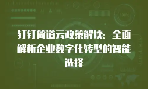 钉钉简道云政策解读：全面解析企业数字化转型的智能选择