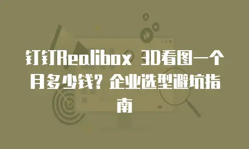钉钉Realibox 3D看图一个月多少钱？企业选型避坑指南