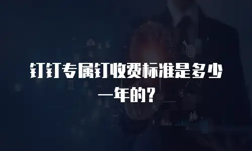钉钉专属钉收费标准是多少一年的？