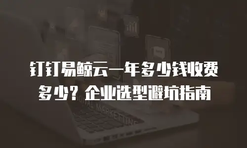钉钉易鲸云一年多少钱收费多少？企业选型避坑指南