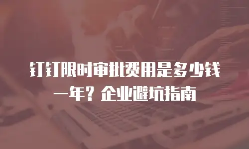 钉钉限时审批费用是多少钱一年？企业避坑指南