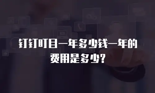 钉钉盯目一年多少钱一年的费用是多少？