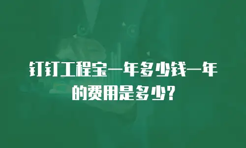 钉钉工程宝一年多少钱一年的费用是多少？