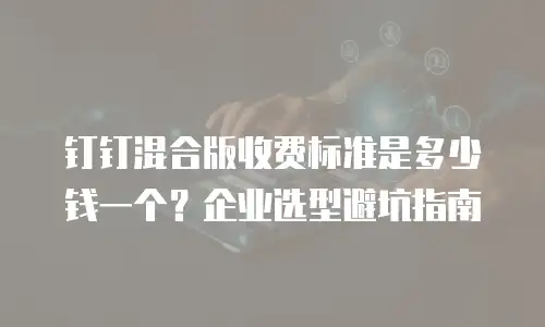 钉钉混合版收费标准是多少钱一个？企业选型避坑指南