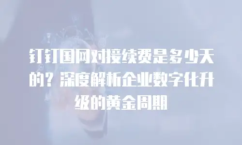 钉钉国网对接续费是多少天的？深度解析企业数字化升级的黄金周期