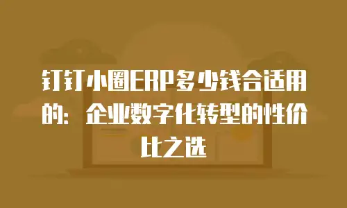 钉钉小圈ERP多少钱合适用的：企业数字化转型的性价比之选