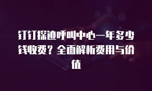 钉钉探迹呼叫中心一年多少钱收费？全面解析费用与价值