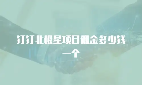 钉钉北极星项目佣金多少钱一个