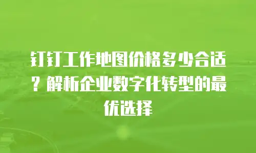 钉钉工作地图价格多少合适？解析企业数字化转型的最优选择