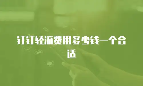 钉钉轻流费用多少钱一个合适