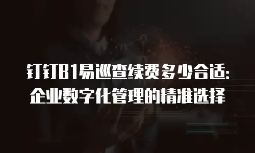 钉钉B1易巡查续费多少合适：企业数字化管理的精准选择