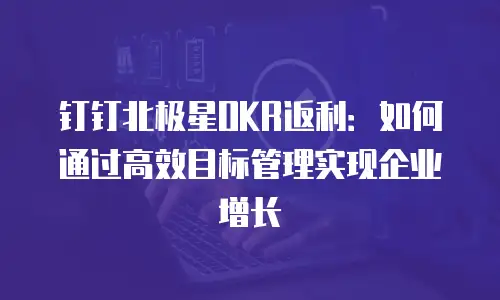 钉钉北极星OKR返利：如何通过高效目标管理实现企业增长