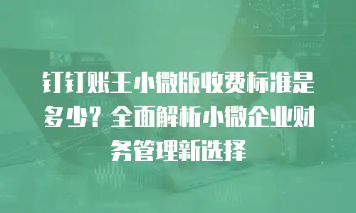 钉钉账王小微版收费标准是多少？全面解析小微企业财务管理新选择