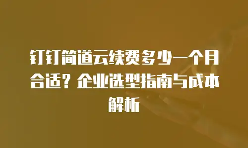 钉钉简道云续费多少一个月合适？企业选型指南与成本解析