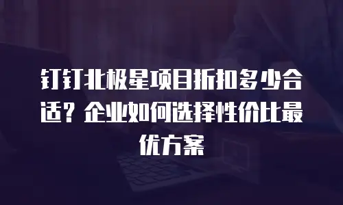 钉钉北极星项目折扣多少合适？企业如何选择性价比最优方案