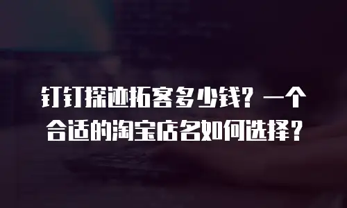 钉钉探迹拓客多少钱？一个合适的淘宝店名如何选择？