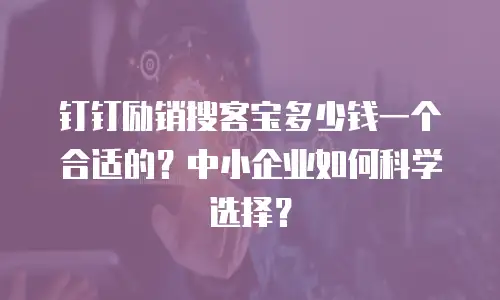 钉钉励销搜客宝多少钱一个合适的？中小企业如何科学选择？