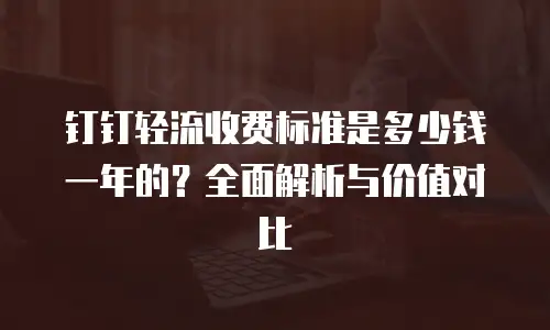 钉钉轻流收费标准是多少钱一年的？全面解析与价值对比