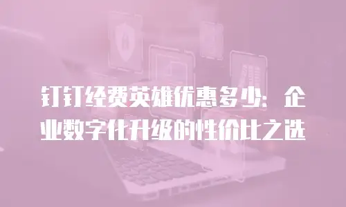 钉钉经费英雄优惠多少：企业数字化升级的性价比之选