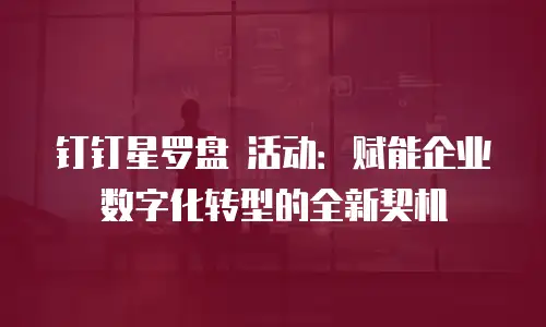 钉钉星罗盘 活动：赋能企业数字化转型的全新契机