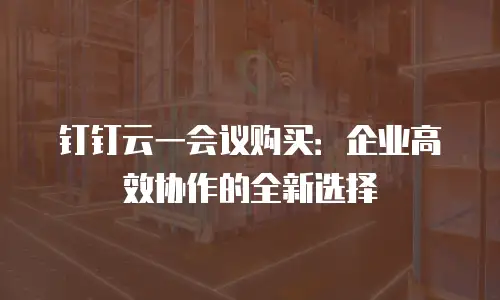 钉钉云一会议购买：企业高效协作的全新选择