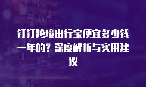 钉钉跨境出行宝便宜多少钱一年的？深度解析与实用建议
