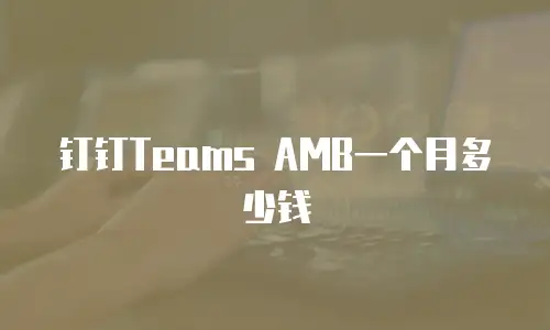 钉钉Teams AMB一个月多少钱