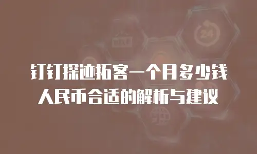 钉钉探迹拓客一个月多少钱人民币合适的解析与建议
