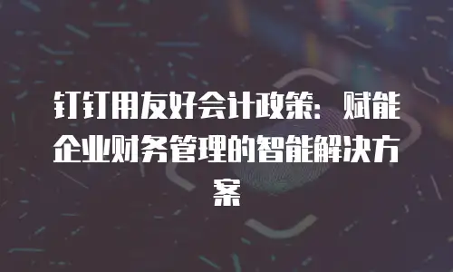 钉钉用友好会计政策：赋能企业财务管理的智能解决方案