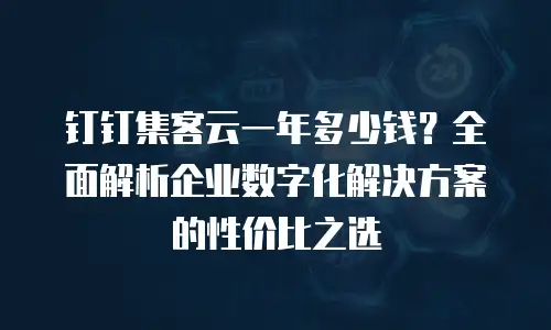钉钉集客云一年多少钱？全面解析企业数字化解决方案的性价比之选