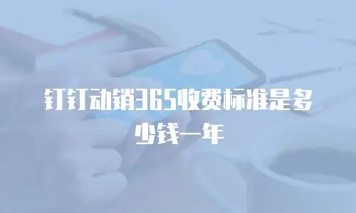 钉钉动销365收费标准是多少钱一年