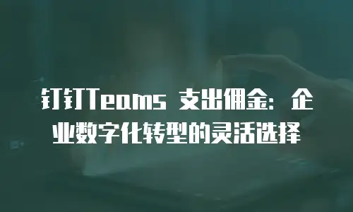 钉钉Teams 支出佣金：企业数字化转型的灵活选择