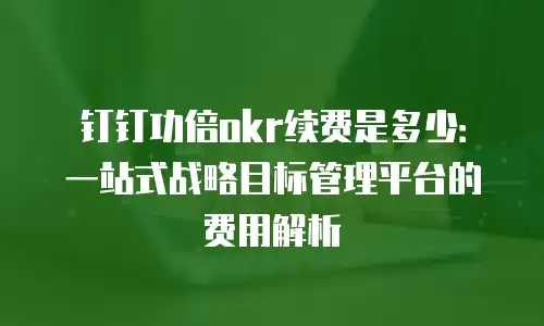 钉钉功倍okr续费是多少：一站式战略目标管理平台的费用解析