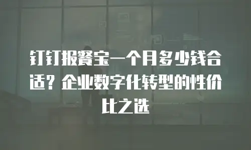 钉钉报餐宝一个月多少钱合适？企业数字化转型的性价比之选