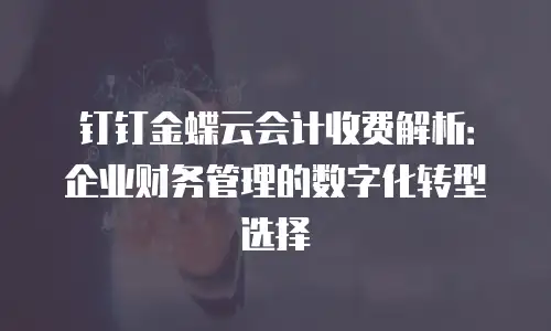 钉钉金蝶云会计收费解析：企业财务管理的数字化转型选择