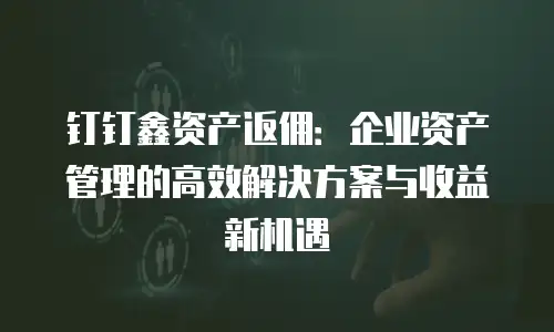 钉钉鑫资产返佣：企业资产管理的高效解决方案与收益新机遇