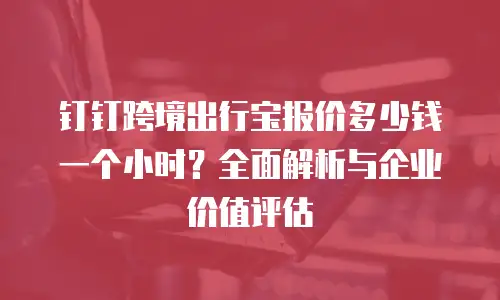 钉钉跨境出行宝报价多少钱一个小时？全面解析与企业价值评估