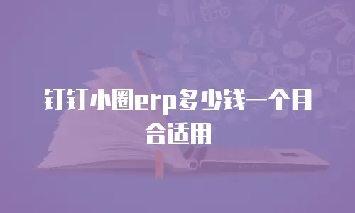 钉钉小圈erp多少钱一个月合适用