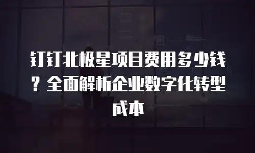 钉钉北极星项目费用多少钱？全面解析企业数字化转型成本
